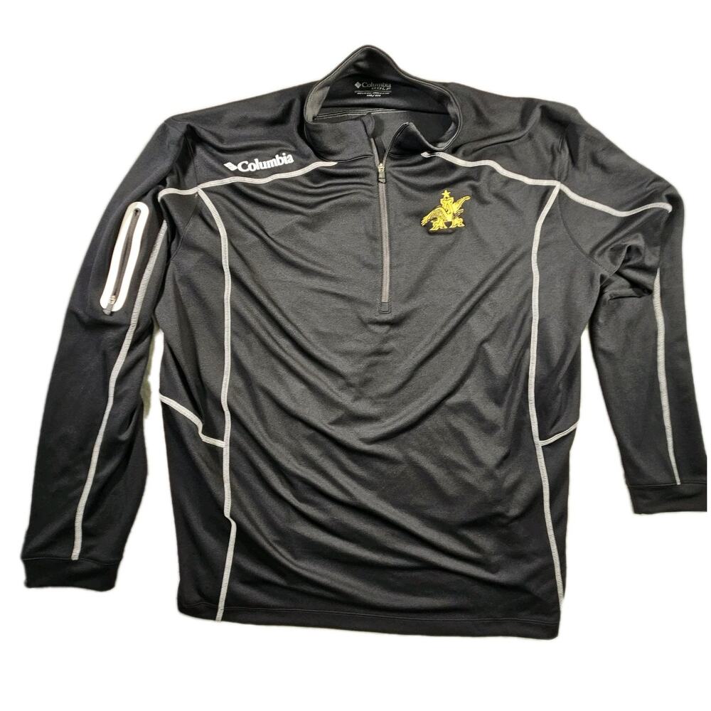 Columbia Golf Omni-Wick 1/4 Zip Pullover 2XL Black Anheuser-Busch Logo Eagle